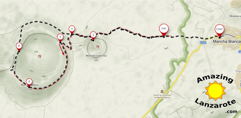 Caldera de Montaña Blanca Hike Map