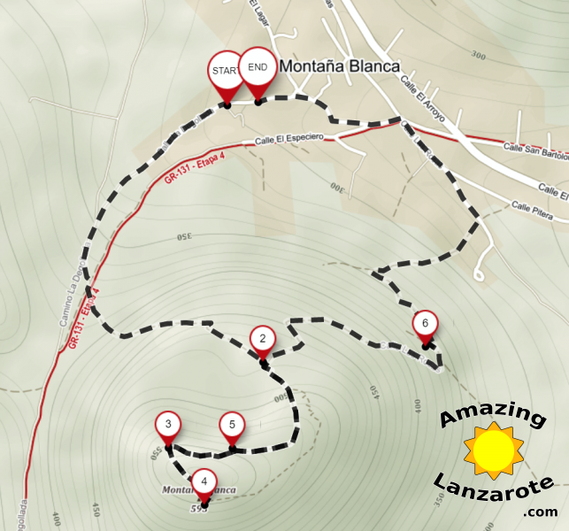 Montaña Blanca Hike Map
